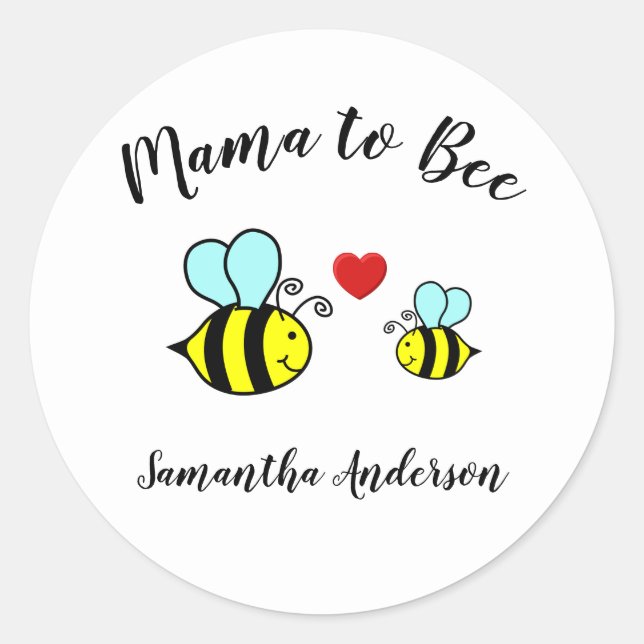 Redonda Mama to Bee - Pegatina circular (Anverso)