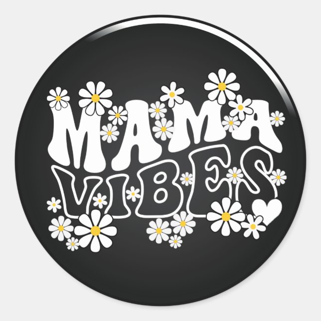 Redonda Mama Vibes Classic Round Pegatina (Anverso)