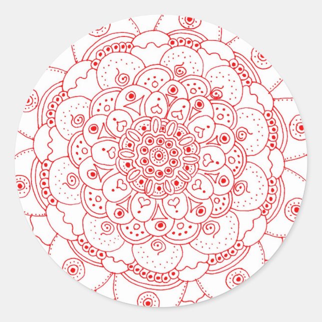 Redonda Mandala 2 Pegatina (Anverso)