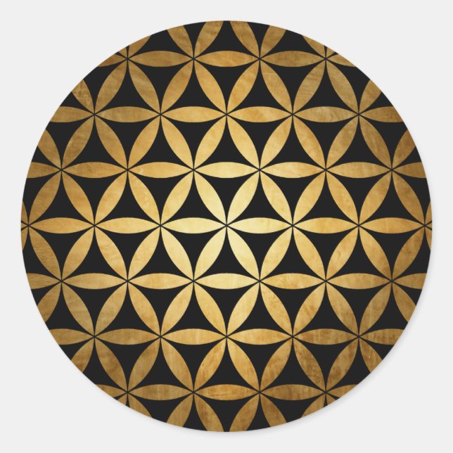Redonda Mandala Golden pegatina (Anverso)