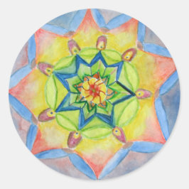 Redonda Mandala Hand Pintado Pegatina