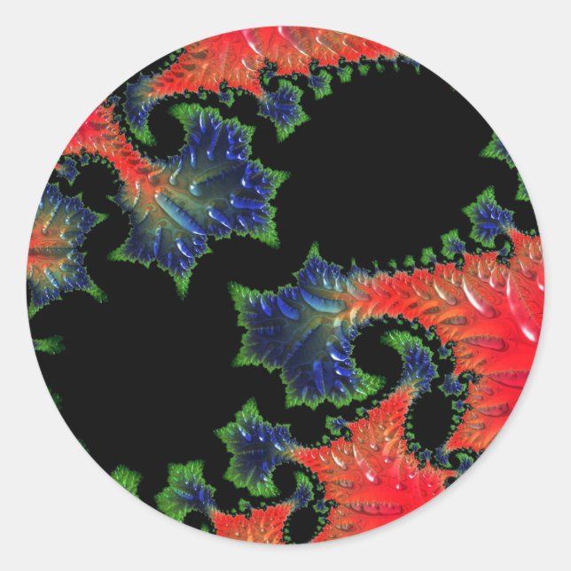 Redonda Mandelbrot Garden Round Pegatina (Anverso)