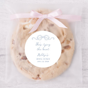 Redonda Mano azul dibujó tonterías atando al Pegatina del 