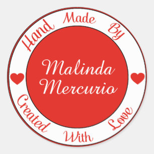 Redonda Mano Hecha Por Pegatina - SRF