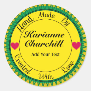 Redonda Mano Hecha Por Pegatina - SRF