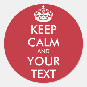 Redonda Mantener Pegatina de redondeo de calma - texto per