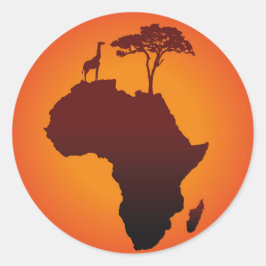 Redonda Mapa africano de safari - Pegatina