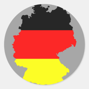 Redonda Mapa y bandera de Alemania - pegatina