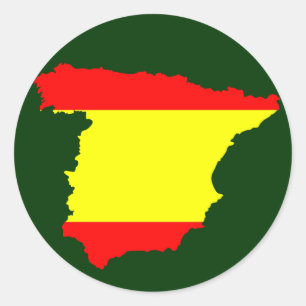Redonda Mapa y bandera - pegatina de España