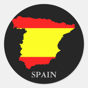 Redonda Mapa y bandera - pegatina de España