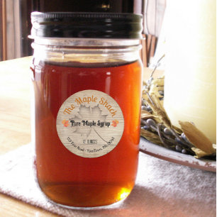 Redonda Maple Syrup Maple Leaf Product Pegatina empresaria
