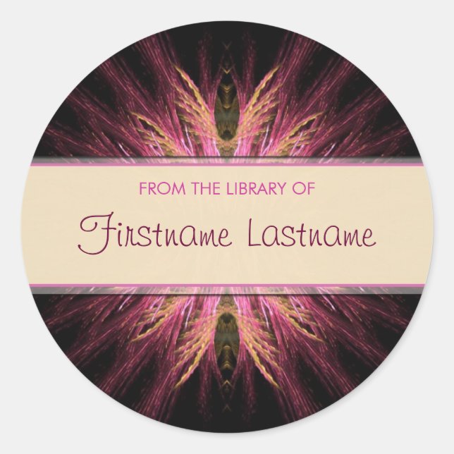 Redonda Marcador fractal: Pegatina rosa y Naranja (Anverso)