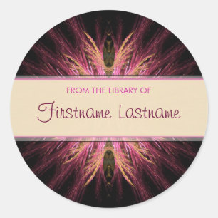 Redonda Marcador fractal: Pegatina rosa y Naranja