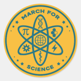 Redonda Marcha No Oficial Del Pegatina De Ciencia