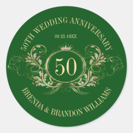 Redonda Marco dorado y plateado con un Pegatina cuadrado d