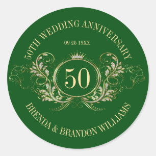 Redonda Marco dorado y plateado con un Pegatina cuadrado d