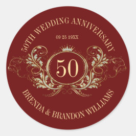 Redonda Marco dorado y plateado con un Pegatina cuadrado d