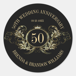 Redonda Marco dorado y plateado con un Pegatina cuadrado d