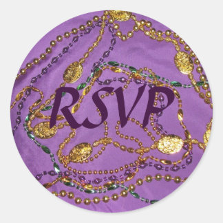 Redonda Mardi Gras RSVP Pegatina