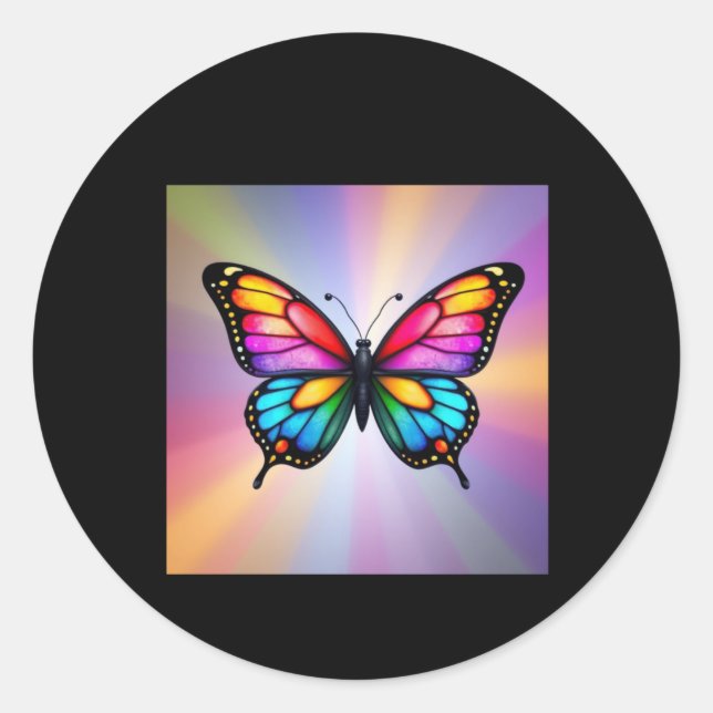 Redonda Mariposa Con Pegatina Gly Wings (Anverso)