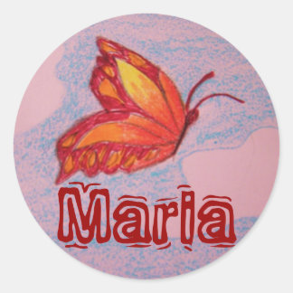 Redonda mariposa, Maria pegatina