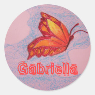 Redonda mariposa, pegatina de Gabriela