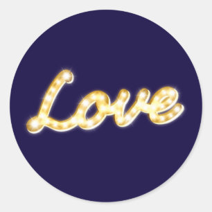 Redonda Marquee Lights Love Pegatina