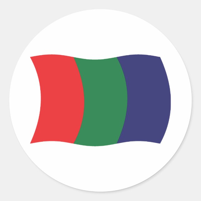 Redonda Mars Flag Pegatina (Anverso)