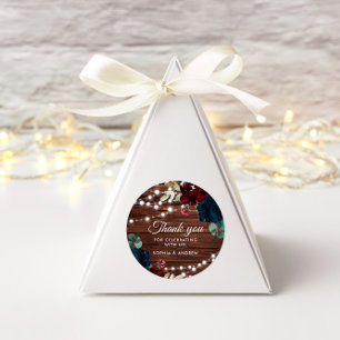 Redonda Marsala y Pegatina del Boda Rústico de la Marina