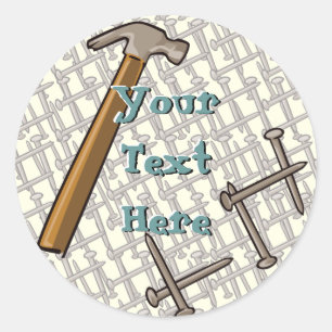 Redonda Martillo y pegatina de los clavos