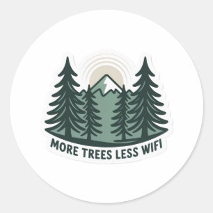 Redonda Más árboles menos WiFi Pegatina Ecológica