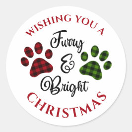 Redonda Mascota Perro Gato Navidades Fun Pegatina