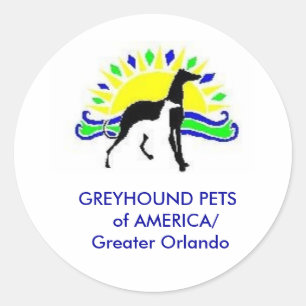 Redonda Mascotas de GREYHOUND pegatina de AMÉRICA