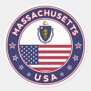 Redonda Massachusetts, pegatina de Massachusetts, estuche 