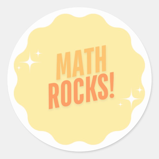 Redonda ¡MATEMÁTICAS! Regalo pegatina para el profesor (Anverso)