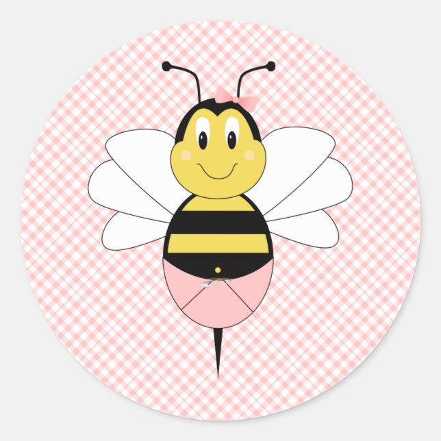 Redonda MayBee Bumble Bee Pegatina (Anverso)