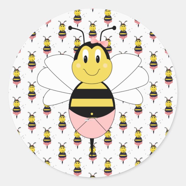 Redonda MayBee Bumble Bee Pegatina (Anverso)