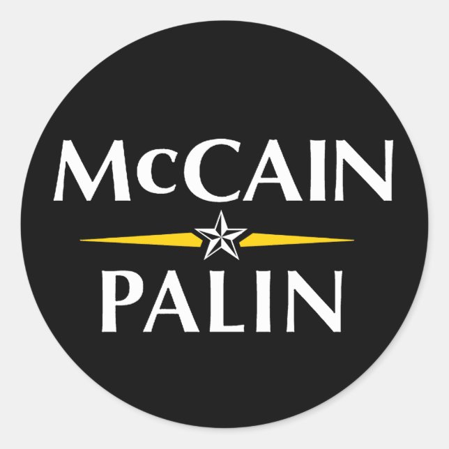 Redonda Mccain Palin Pegatina (Anverso)