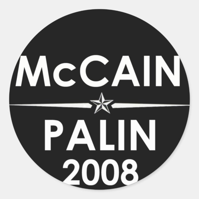 Redonda McCain - Pegatina de Palin 2008 (Anverso)