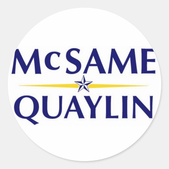 Redonda McSame Quaylin Pegatina - Blanco (Anverso)