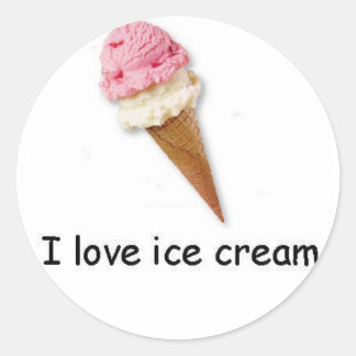 Redonda Me encanta el helado Double Dip Cone Pegatina