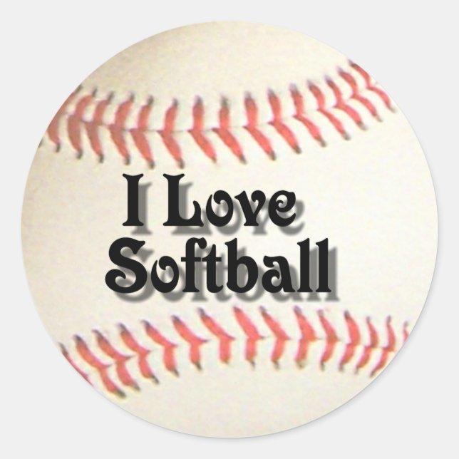 REDONDA ME ENCANTA EL PEGATINA DE SOFTBALL (Anverso)