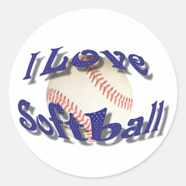 REDONDA ME ENCANTA EL PEGATINA DE SOFTBALL (Anverso)