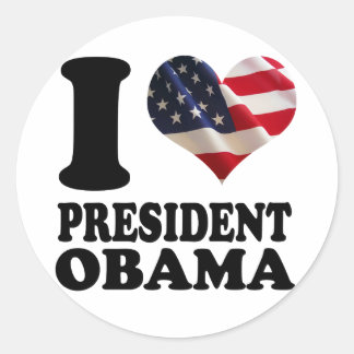 Redonda Me encanta el Pegatina del presidente Obama