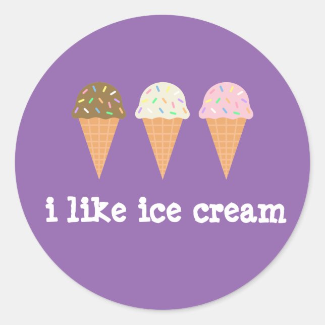Redonda me gusta el Pegatina de helados (Anverso)