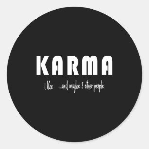 Redonda Me Gusta Karma Y Quizás Otras 3 Personas Pegatina