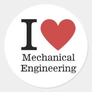 Redonda Me ❤️ PEGATINA de Ingeniería Mecánica
