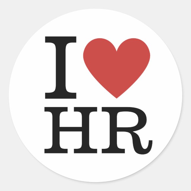 Redonda Me ❤️ Pegatina de Recursos Humanos (Anverso)