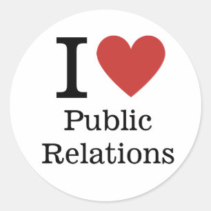 Redonda Me ❤️ PEGATINA del Departamento de Relaciones Públ