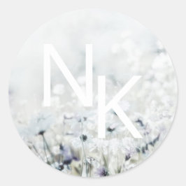 Redonda Meadow Song se desvanece Pegatina Boda monogramado